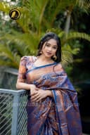 Royal Blue Colour Kanchipuram Saree